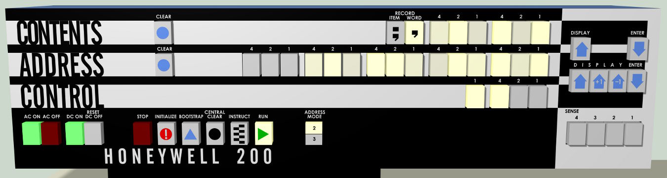Artist's impression of the original control panel